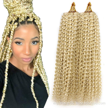 Wholesale Passion Water Wave Twist Crochet Hair Extensions Long Braid Hair Synthetic Fiber 18inches 80g  Blonde Passion Twists